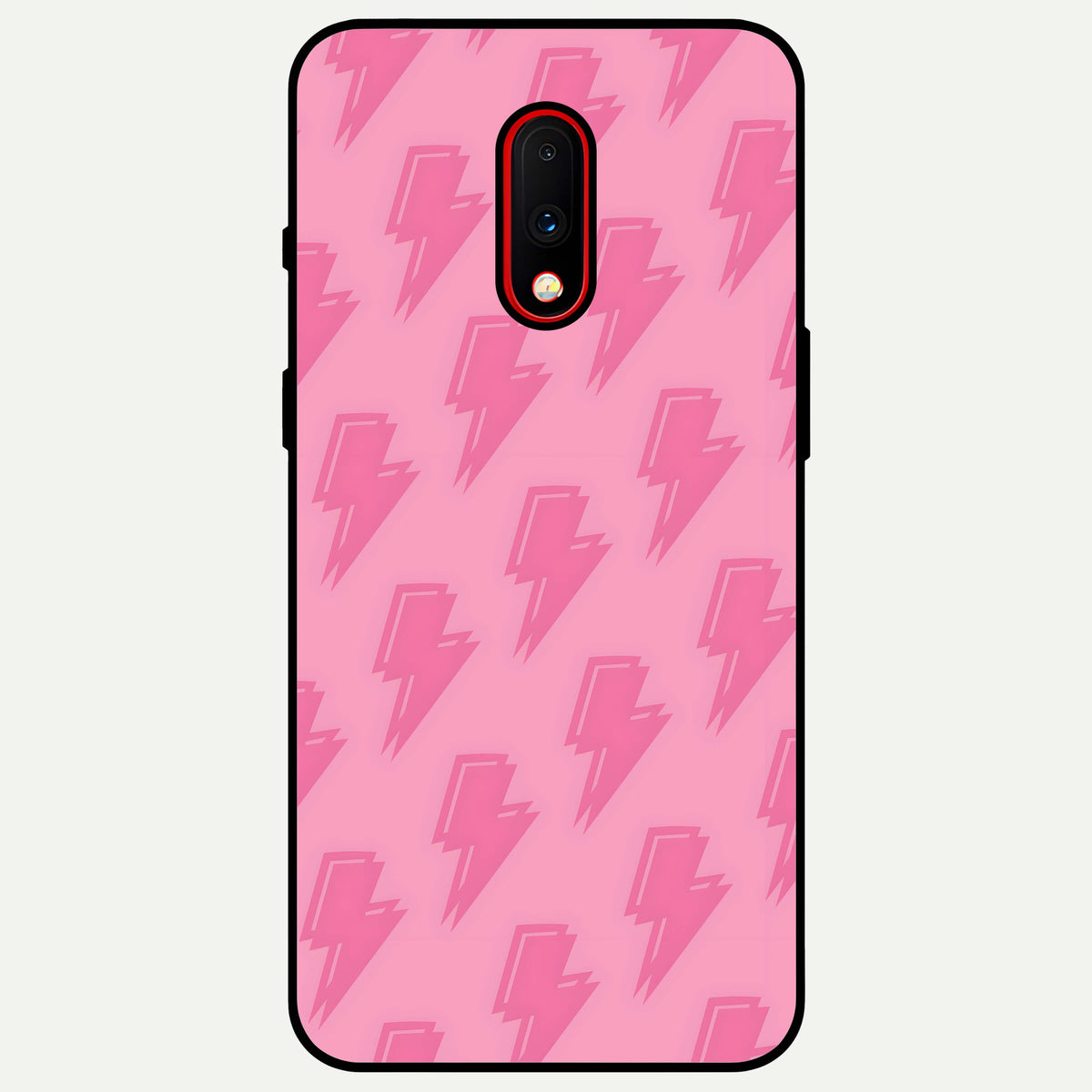  Pink Moo Magic Glass Case For OnePlus 7 back cover – full design glossy printed glass finish