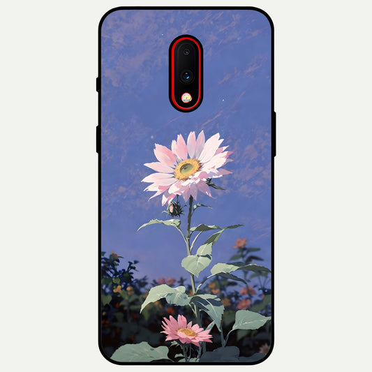  Pink Shells Outline Glass Case For OnePlus 7 back cover – full design glossy printed glass finish