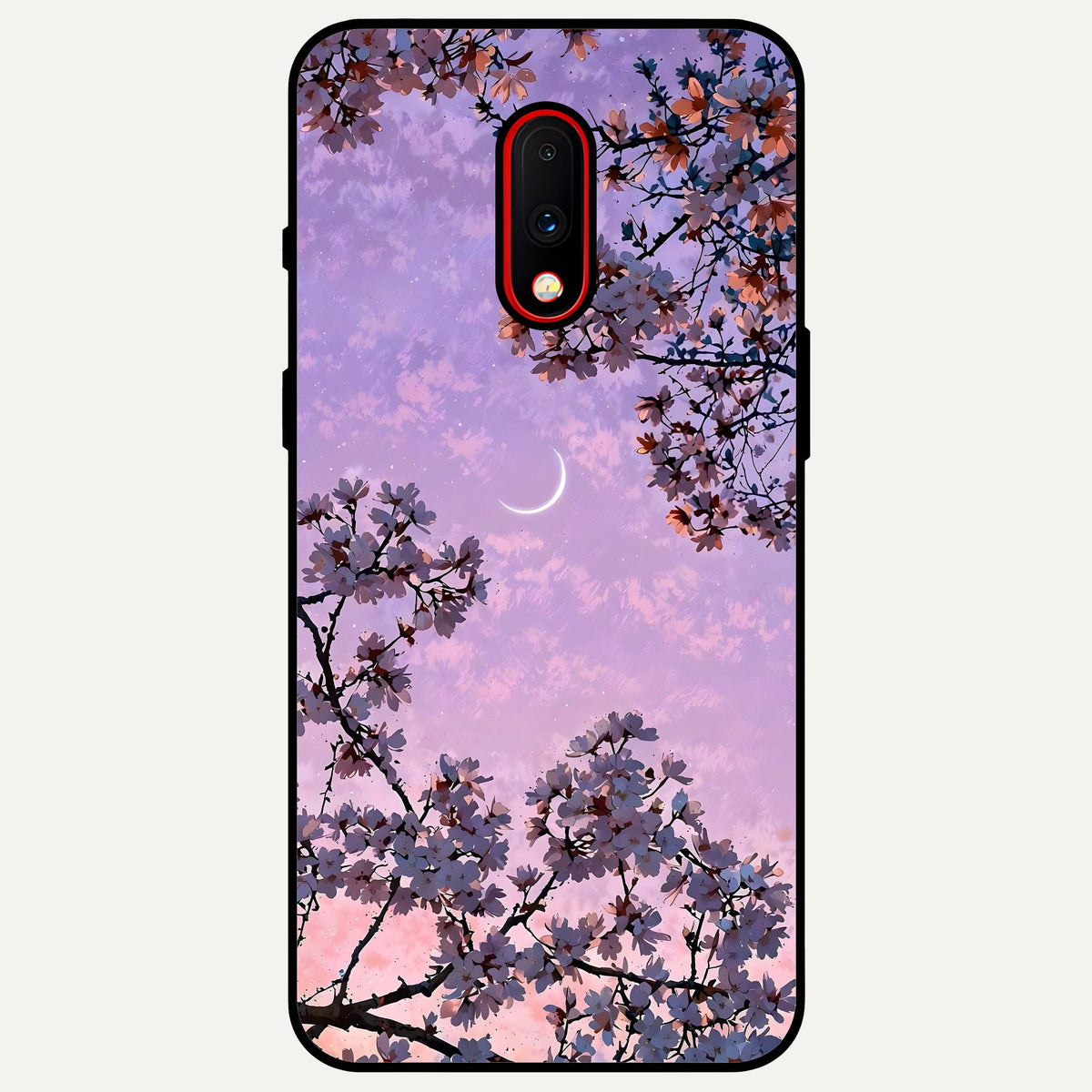  Purple Serenity Moon Glass Case For OnePlus 7 back cover – full design glossy printed glass finish