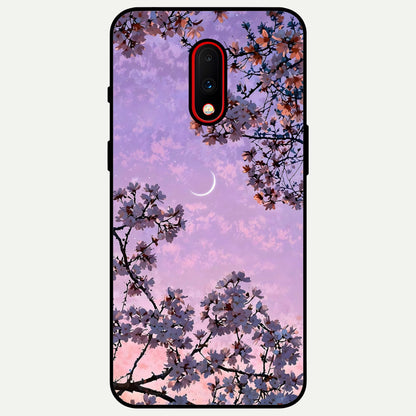  Purple Serenity Moon Glass Case For OnePlus 7 back cover – full design glossy printed glass finish