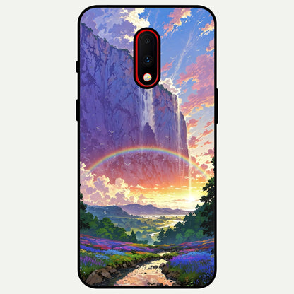  Rainbow Valley Dream Glass Case For OnePlus 7 back cover – full design glossy printed glass finish