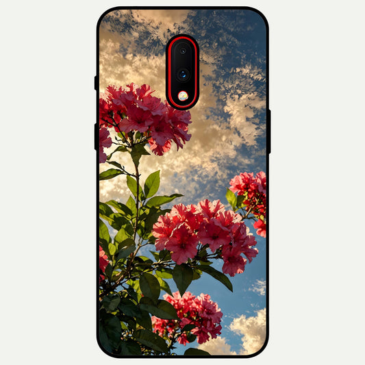  Red Bloom Skies Glass Case For OnePlus 7 back cover – full design glossy printed glass finish