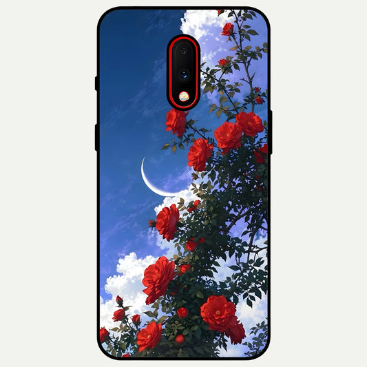  Rose Drift Flowers Glass Case For OnePlus 7 back cover – full design glossy printed glass finish