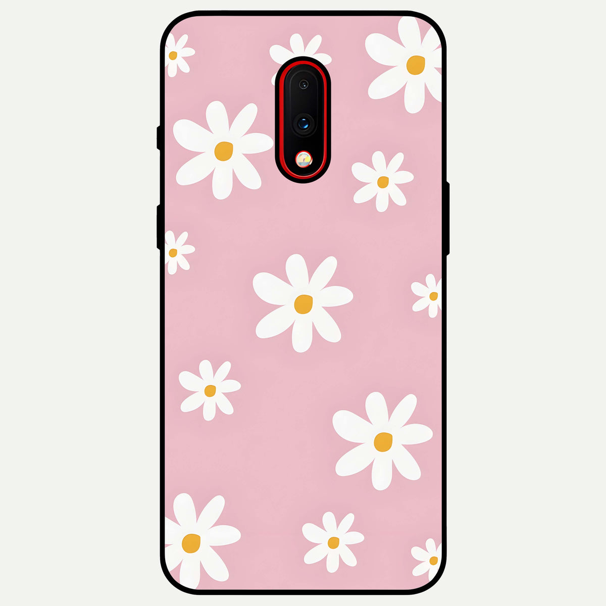  Soft Daisy Bliss Glass Case For OnePlus 7 back cover – full design glossy printed glass finish
