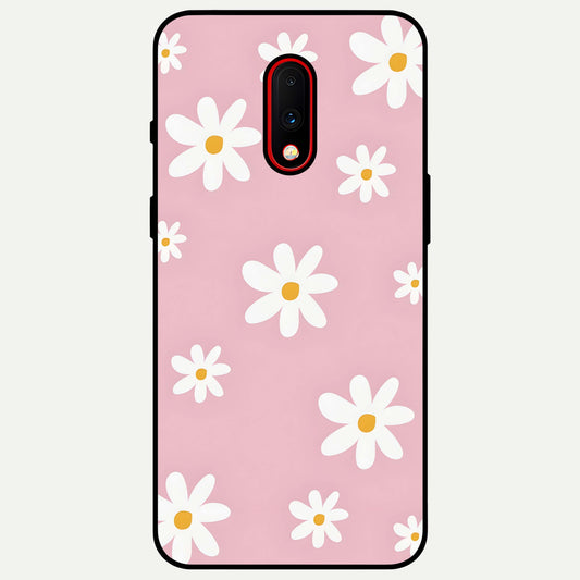  Soft Daisy Bliss Glass Case For OnePlus 7 back cover – full design glossy printed glass finish
