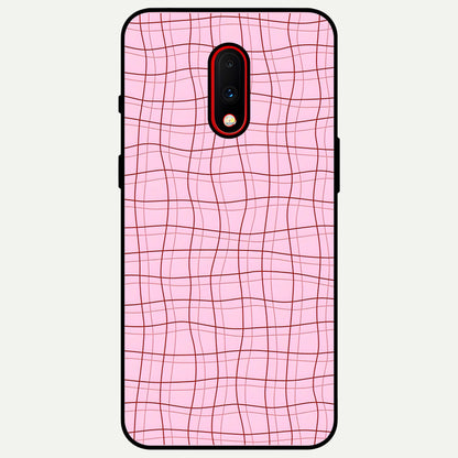  Soft Grid Bliss Glass Case For OnePlus 7 back cover – full design glossy printed glass finish