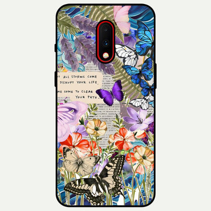  Storm Path Bloom Glass Case For OnePlus 7 back cover – full design glossy printed glass finish