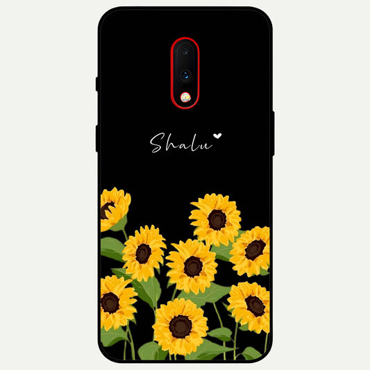 Sunflower Sky Bloom Glass Case For OnePlus 7 back cover – full design glossy printed glass finish