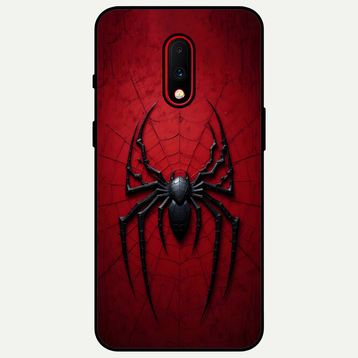  Superhero Web Emblem Glass Case For OnePlus 7 back cover – full design glossy printed glass finish
