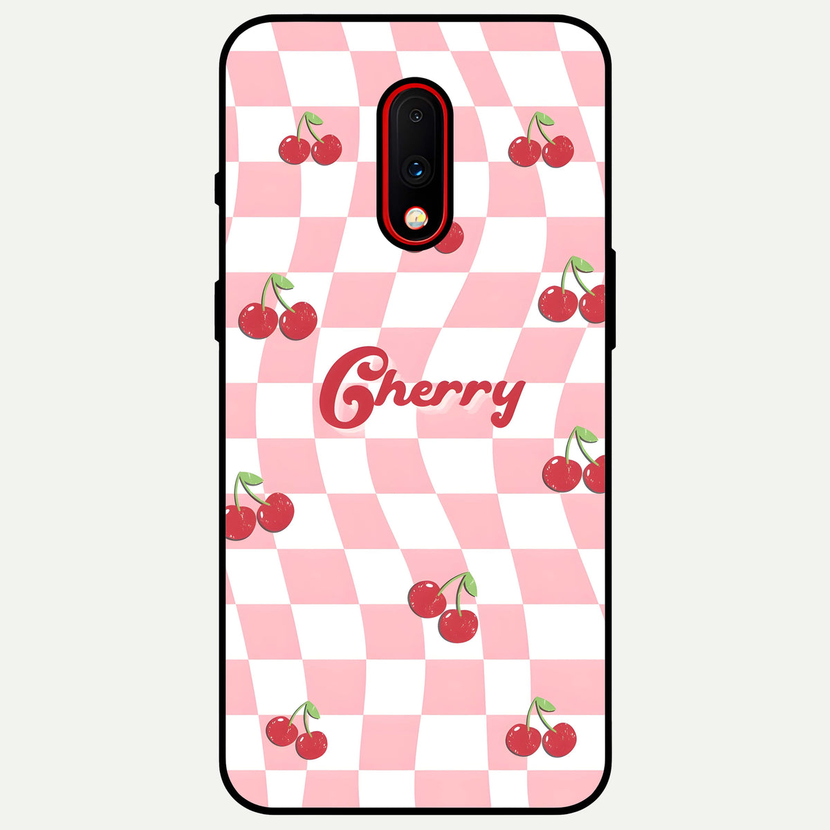  Sweet Cherry Vibes Glass Case For OnePlus 7 back cover – full design glossy printed glass finish