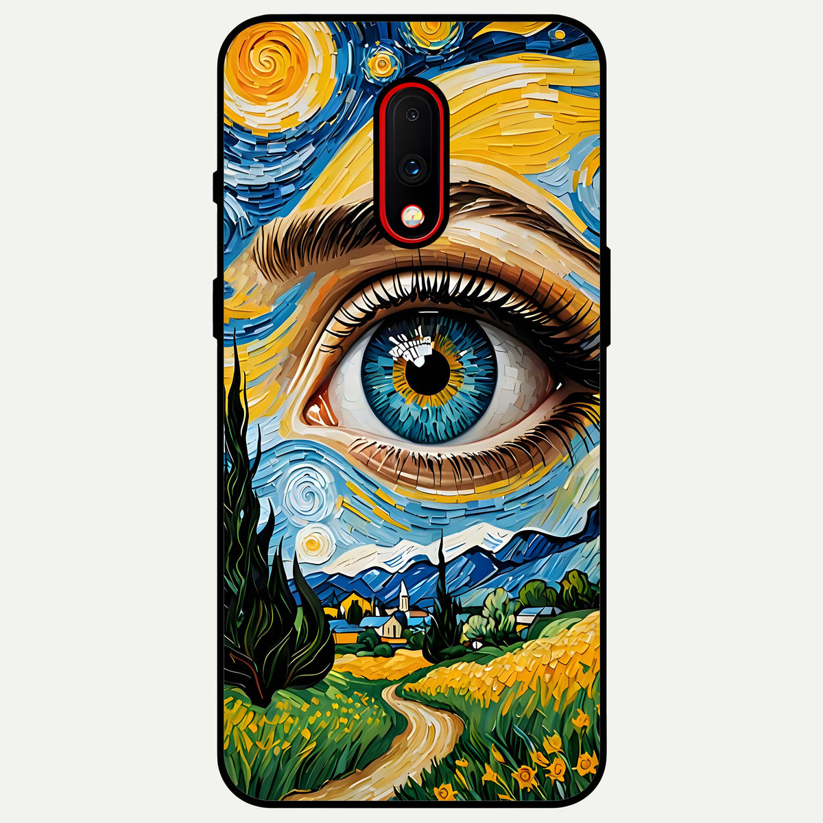  Van Gogh Eye Glass Case For OnePlus 7 back cover – full design glossy printed glass finish