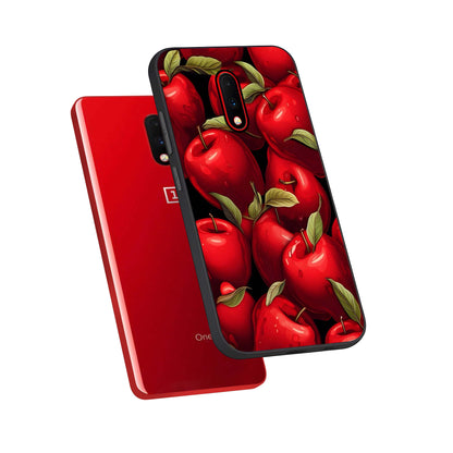  Apple Pattern phone case For OnePlus 7 showing premium glass back cover with detailed artwork