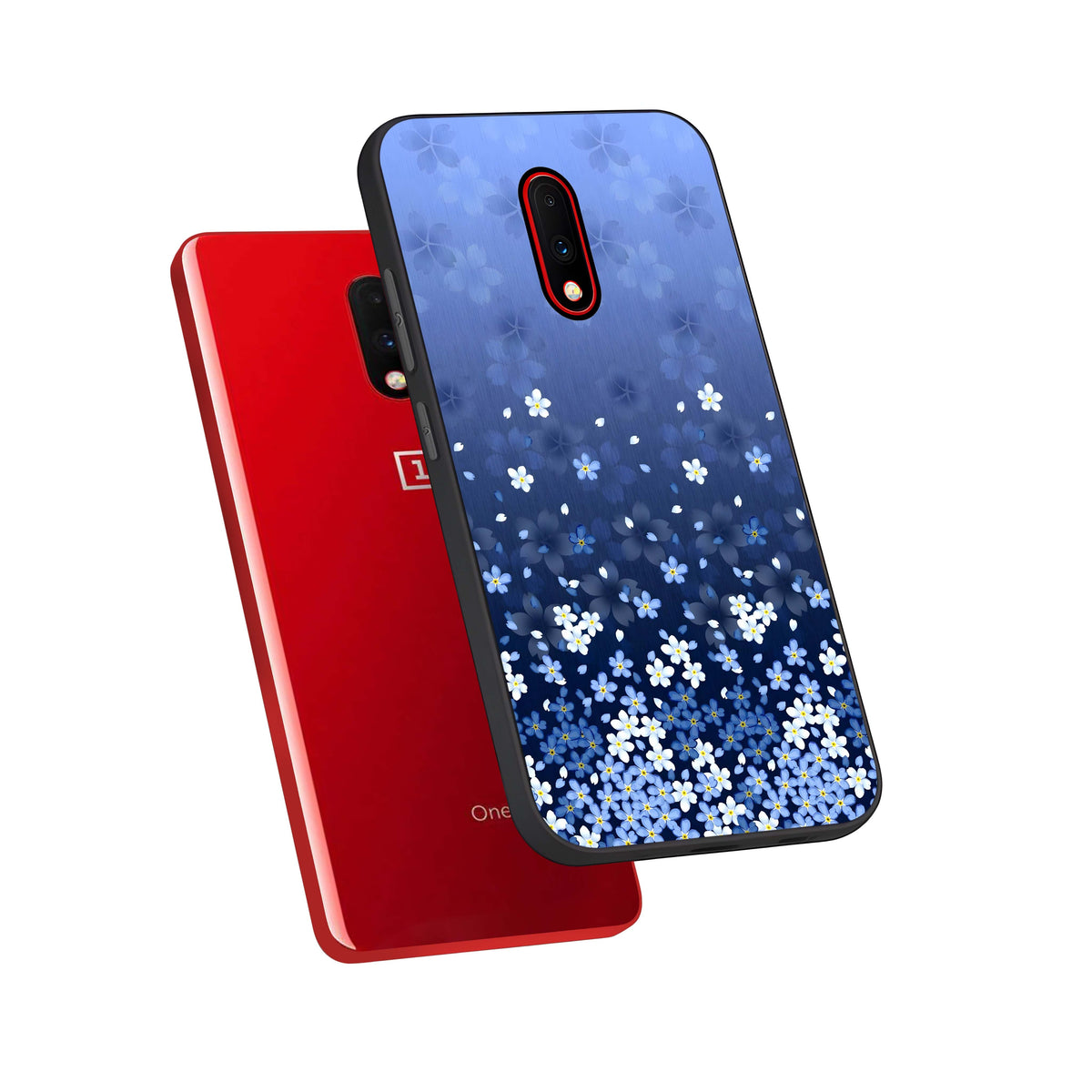  Blue Starry phone case For OnePlus 7 showing premium glass back cover with detailed artwork