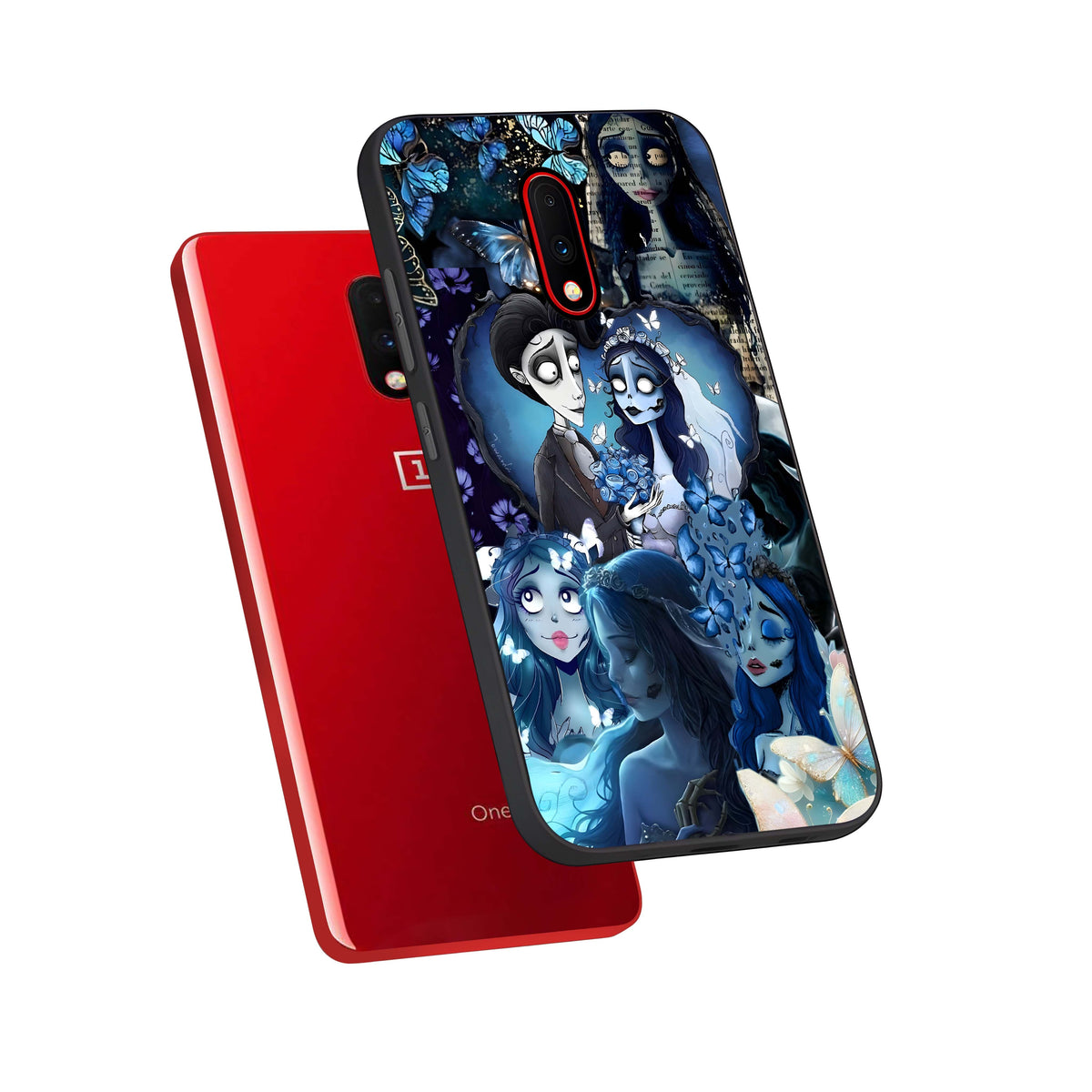 Butterfly Ghost Soul phone case For OnePlus 7 showing premium glass back cover with detailed artwork