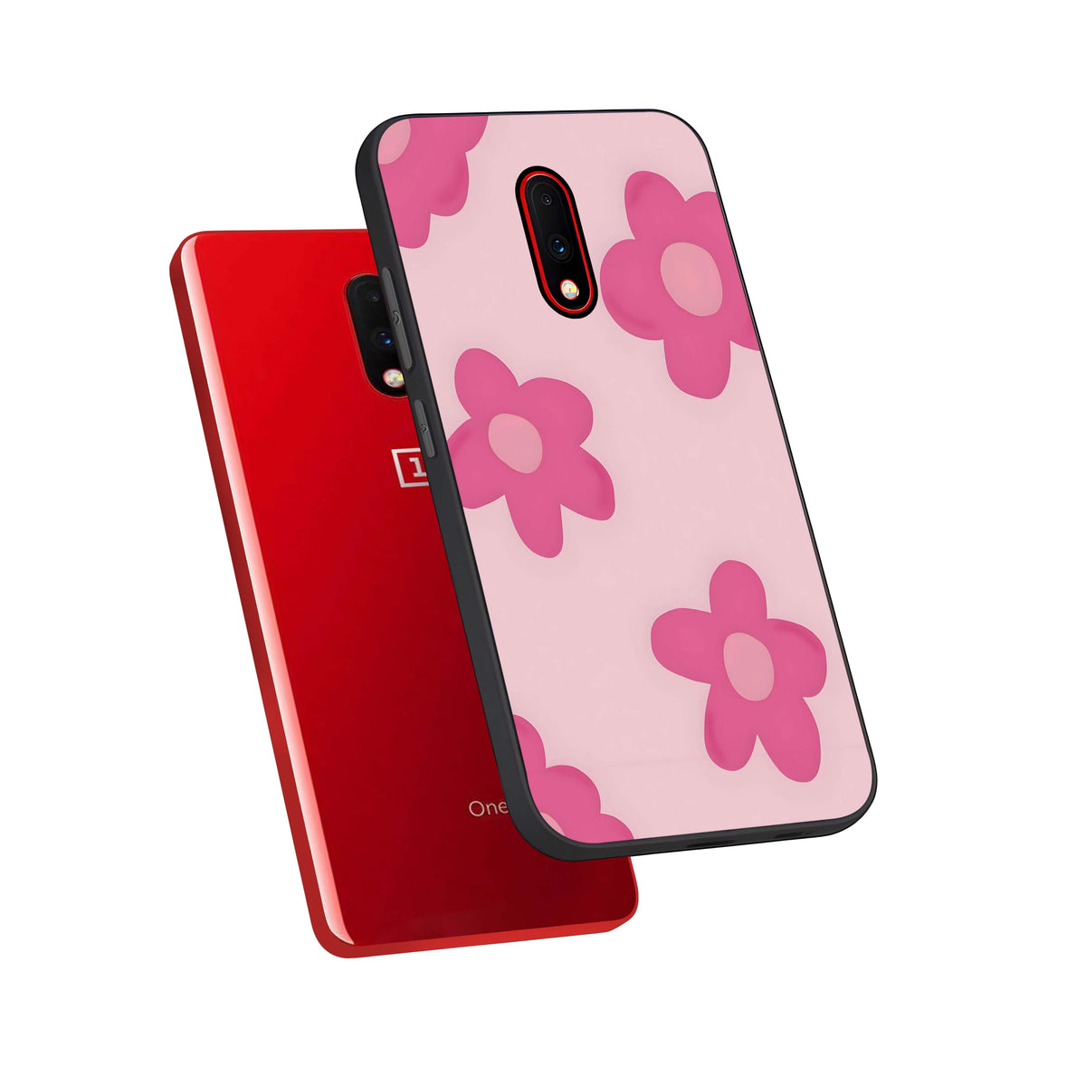  Candy Bloom Dreams phone case For OnePlus 7 showing premium glass back cover with detailed artwork
