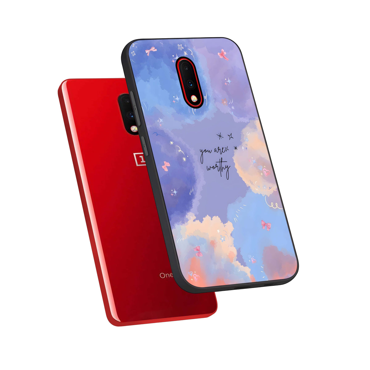  Celestial Cloud Magic phone case For OnePlus 7 showing premium glass back cover with detailed artwork