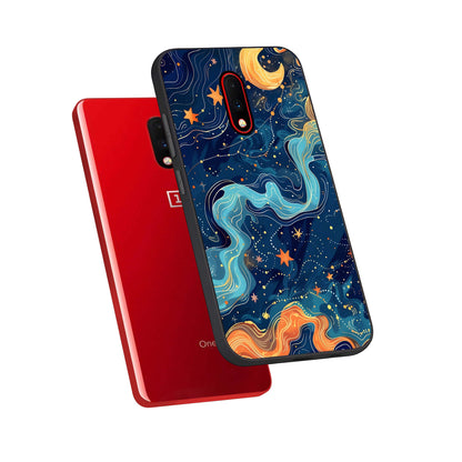  Celestial Dream Flow phone case For OnePlus 7 showing premium glass back cover with detailed artwork