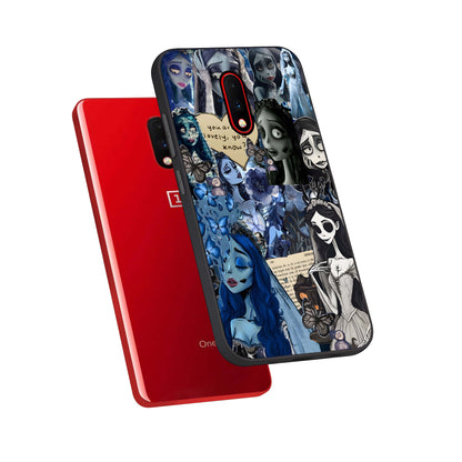  Corpse Bride Posters phone case For OnePlus 7 showing premium glass back cover with detailed artwork