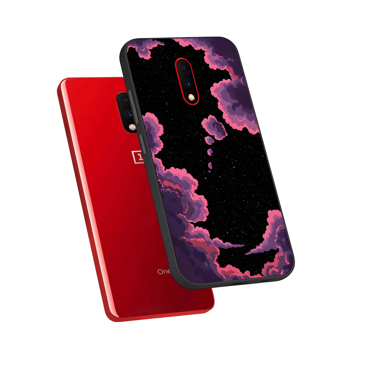  Cosmic Cloud Journey phone case For OnePlus 7 showing premium glass back cover with detailed artwork