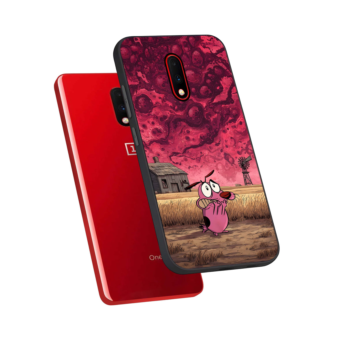  Courage Under Sky phone case For OnePlus 7 showing premium glass back cover with detailed artwork