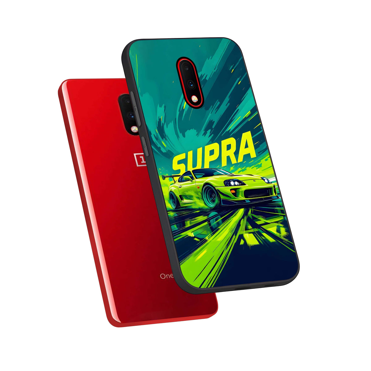  Electric Supra Thunder phone case For OnePlus 7 showing premium glass back cover with detailed artwork