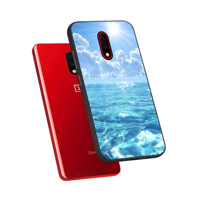  Endless Ocean Horizon phone case For OnePlus 7 showing premium glass back cover with detailed artwork