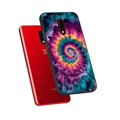  Galactic Spiral Burst phone case For OnePlus 7 showing premium glass back cover with detailed artwork