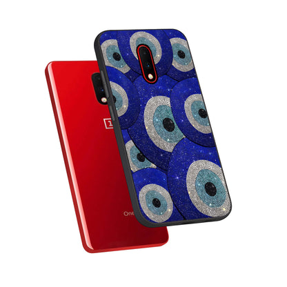 Galaxy Eye Flow phone case For OnePlus 7 showing premium glass back cover with detailed artwork