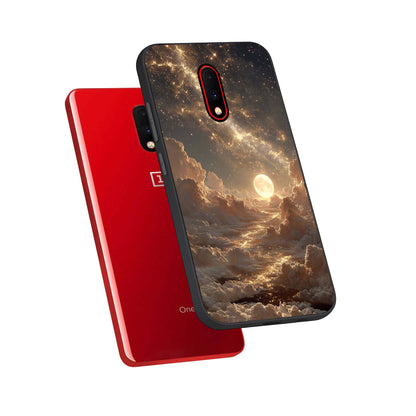  Golden Sky Dream phone case For OnePlus 7 showing premium glass back cover with detailed artwork