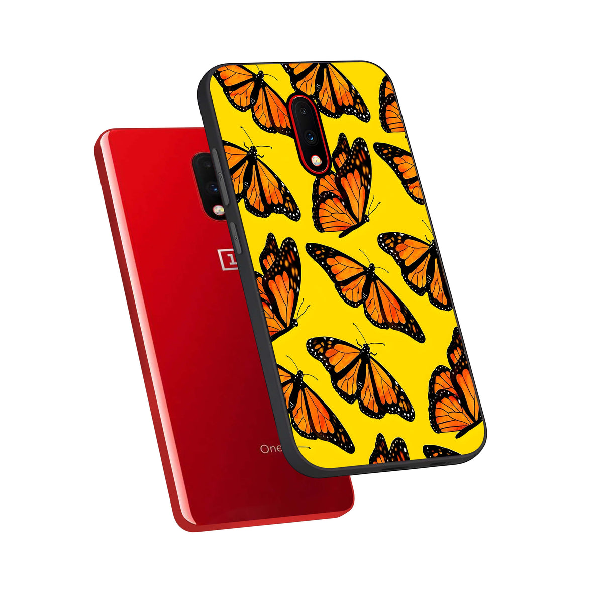  Golden Wing Flight phone case For OnePlus 7 showing premium glass back cover with detailed artwork