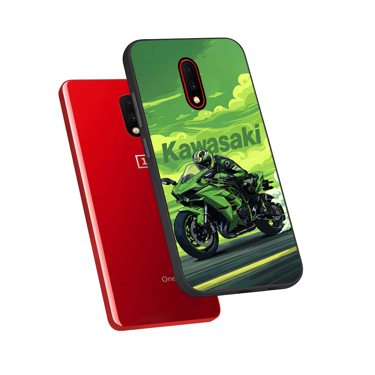  Greenery Sky phone case For OnePlus 7 showing premium glass back cover with detailed artwork
