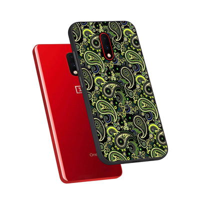  Green Lemon phone case For OnePlus 7 showing premium glass back cover with detailed artwork