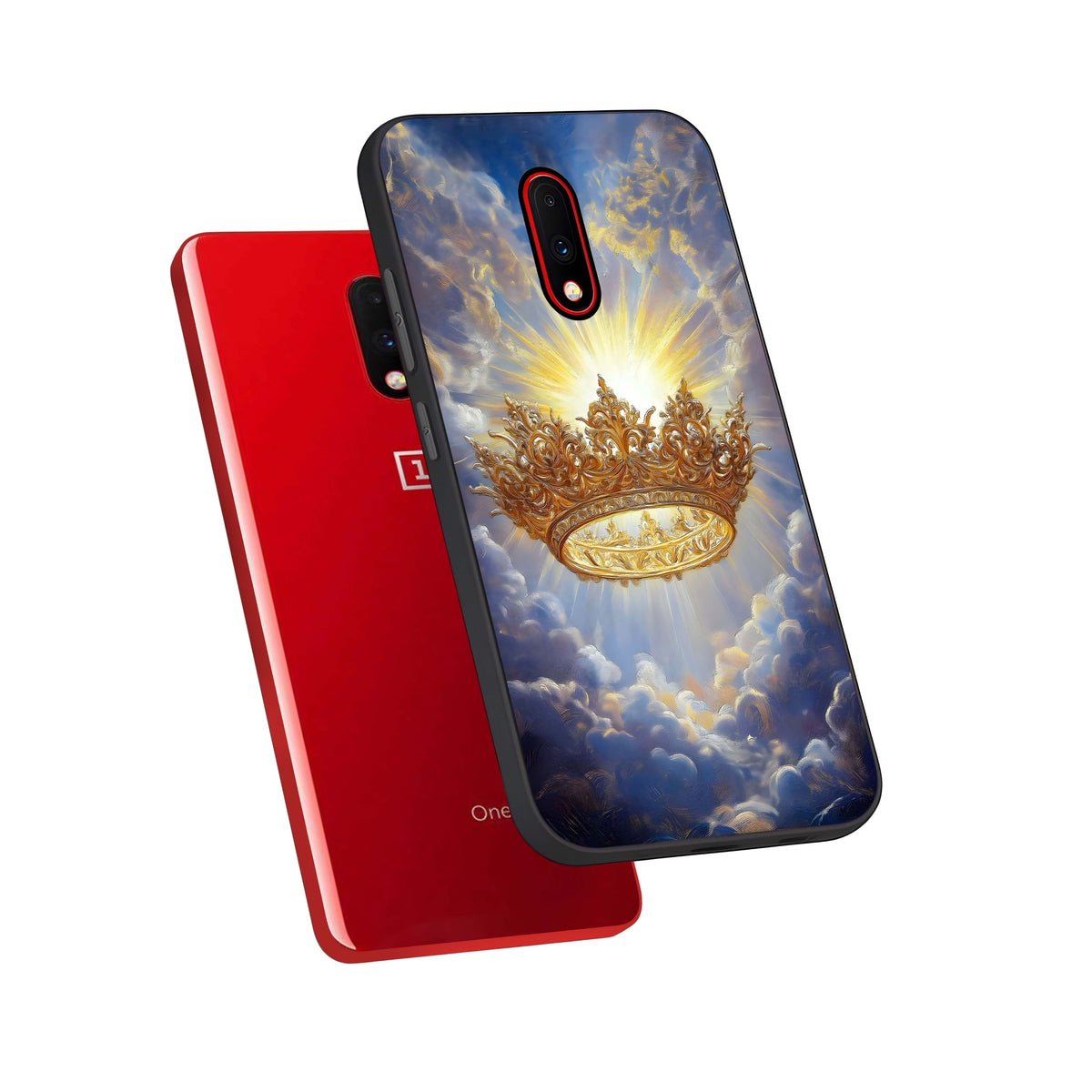  Heavenly Crown Light phone case For OnePlus 7 showing premium glass back cover with detailed artwork