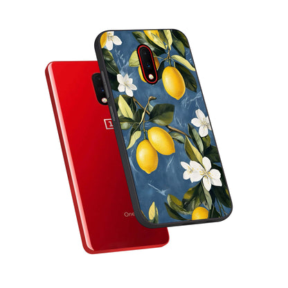  Lemon Dream Garden phone case For OnePlus 7 showing premium glass back cover with detailed artwork