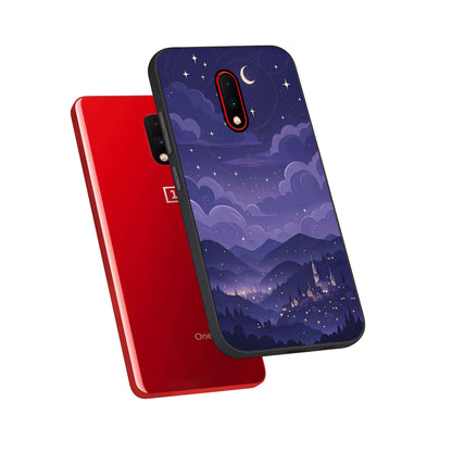  Minimal Night View phone case For OnePlus 7 showing premium glass back cover with detailed artwork