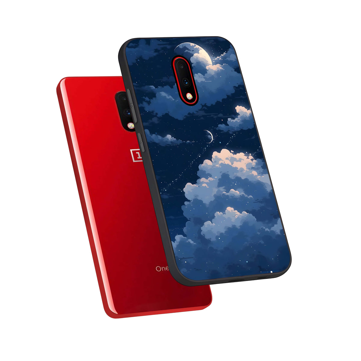  Moon Dream Haze phone case For OnePlus 7 showing premium glass back cover with detailed artwork