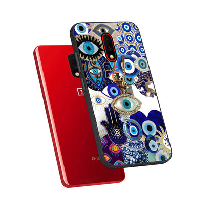  Mystic Charm Eye phone case For OnePlus 7 showing premium glass back cover with detailed artwork