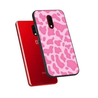  Pinkish Scenery phone case For OnePlus 7 showing premium glass back cover with detailed artwork