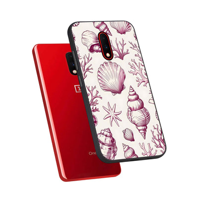  Pink Power Sparks phone case For OnePlus 7 showing premium glass back cover with detailed artwork