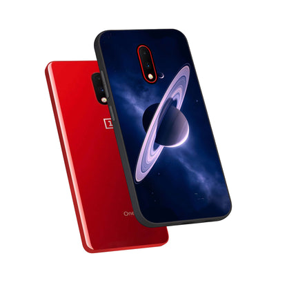 Saturn Ring Mystique phone case For OnePlus 7 showing premium glass back cover with detailed artwork