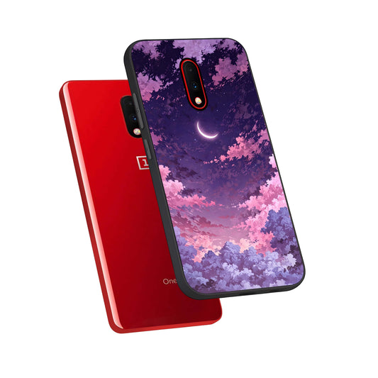  Sky Drift Clouds phone case For OnePlus 7 showing premium glass back cover with detailed artwork