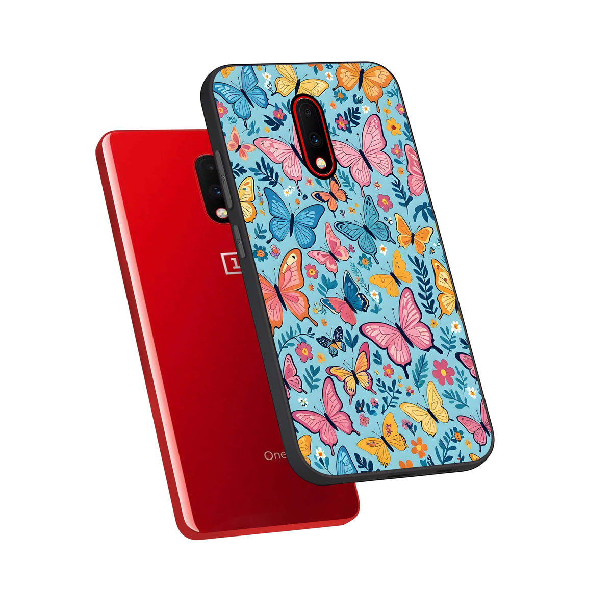  Spring Wing Garden phone case For OnePlus 7 showing premium glass back cover with detailed artwork