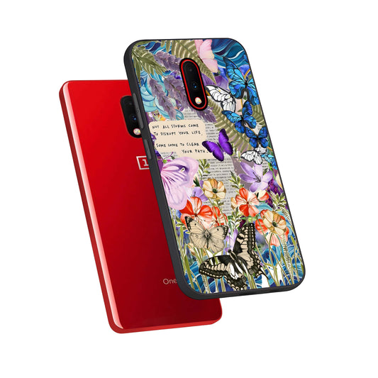  Storm Path Bloom phone case For OnePlus 7 showing premium glass back cover with detailed artwork