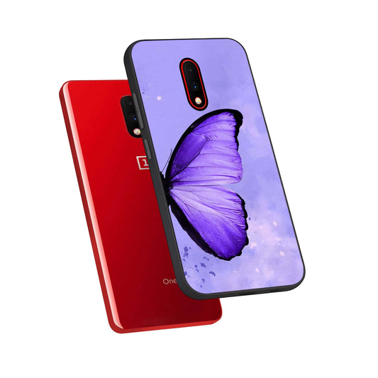  Violet Dream Wing phone case For OnePlus 7 showing premium glass back cover with detailed artwork