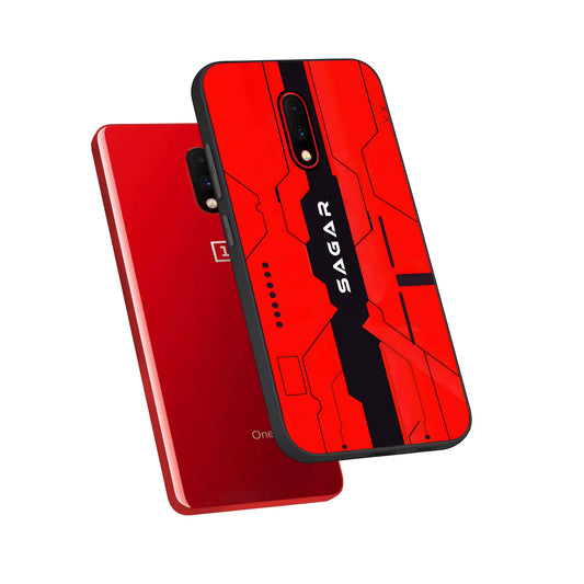  Voltage Rise CYBERPUNK Custom Name phone case For OnePlus 7 showing premium custom name glass back cover