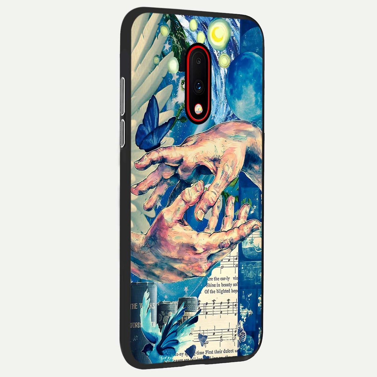  Aesthetic Divider back cover For OnePlus 7 slim fit glass case with vibrant aesthetic design