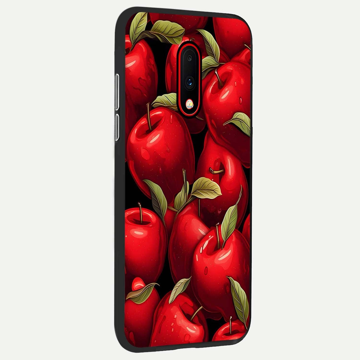  Apple Pattern back cover For OnePlus 7 slim fit glass case with vibrant aesthetic design