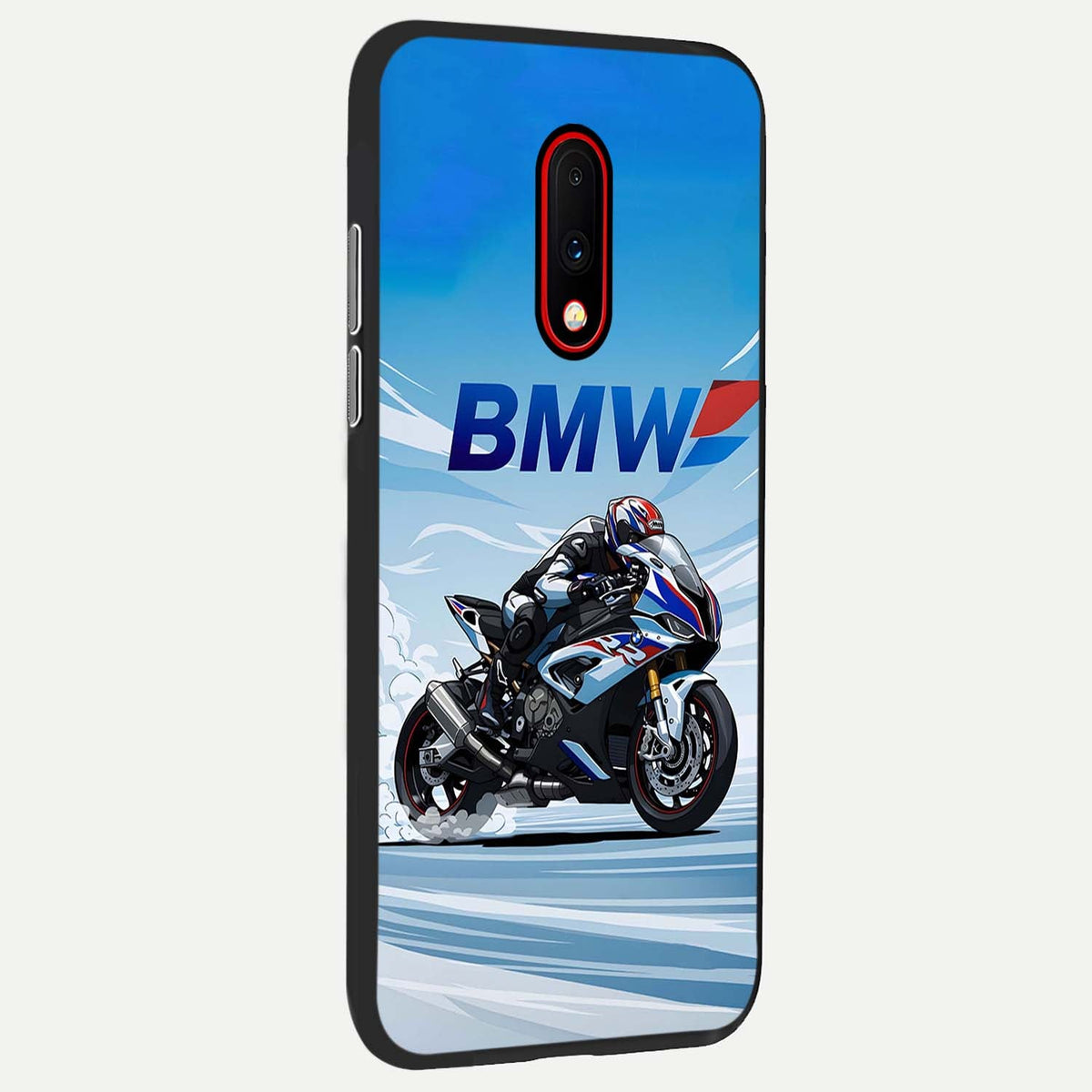  BMW Power Drift back cover For OnePlus 7 slim fit glass case with vibrant aesthetic design
