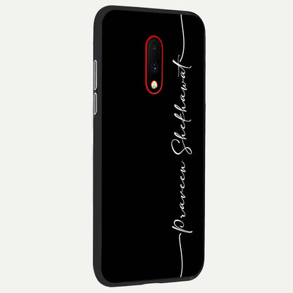  Black Tune Custom Name back cover For OnePlus 7 slim fit glass case with vibrant aesthetic design