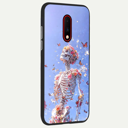  Bloom Beyond Bones back cover For OnePlus 7 slim fit glass case with vibrant aesthetic design